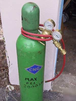 Cng natural gas cylinder tank with regulator and hose