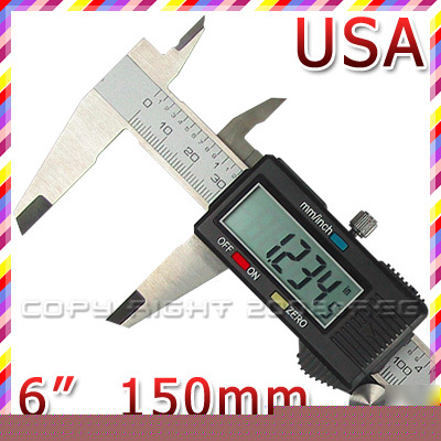 In box 6-inch digital stainless calipers with large lcd