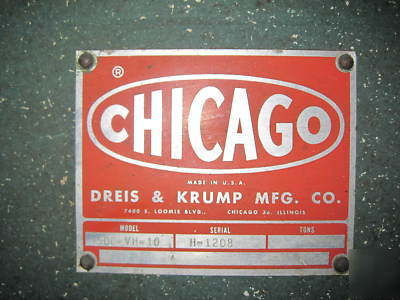 Chicago dries & krump 500 ton 34' hydraulic press brake