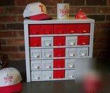Hobart 25 drawer small parts cabinet in team colors