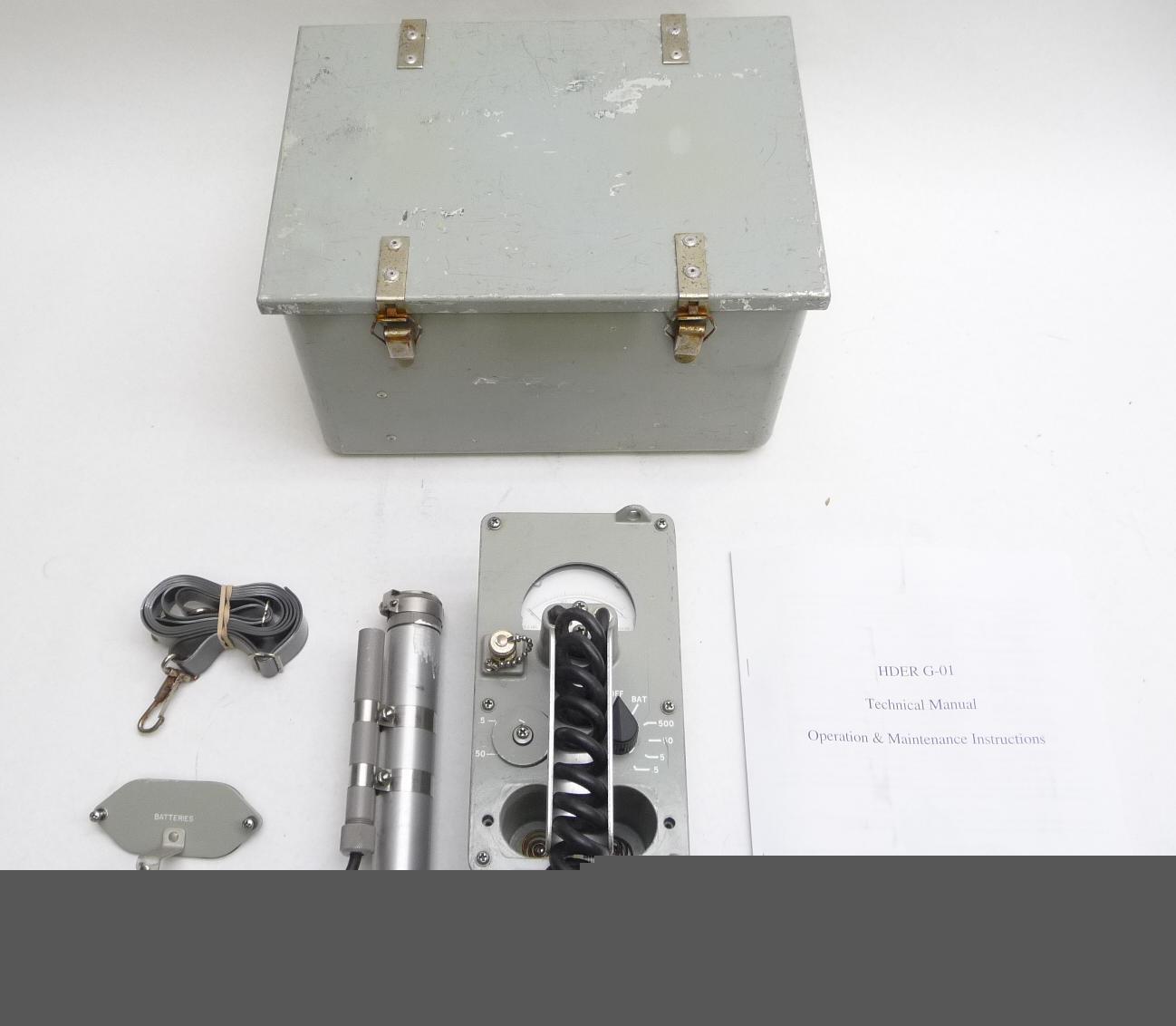 Military hder g-01 dual-probe geiger counter set w/case