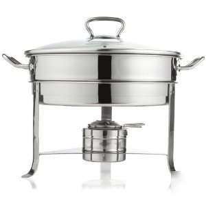 New 6QT gourmet stainless steel chafing dish glass lid