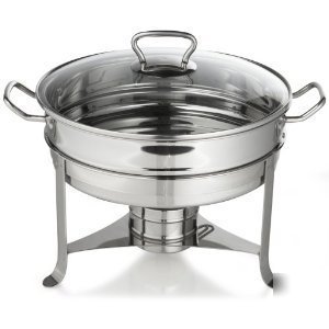 New 6QT gourmet stainless steel chafing dish glass lid