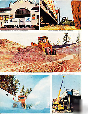 1974 clark equipment print ad crane forklift loader