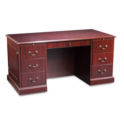 94000 series double pedestal desk mahogany