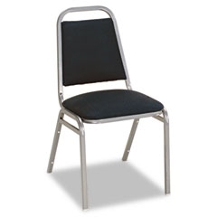 Alera square back stacking chairs with blue fabric uph