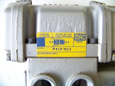 Mac #581-f-01-2 single operated solenoid valve (u) W2/1