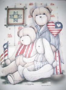 Patriotic country bears bunny~4TH of july heat transfer