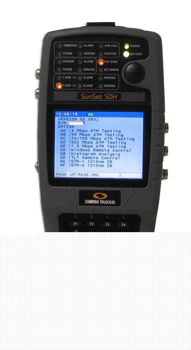Sunrise telecom sunset sdh handheld test set-100732