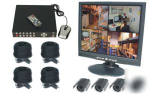 4 channel camera complete dvr cctv surveillance system