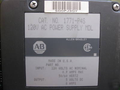Ab plc-5/40 system w/co-proc DMC4 & io mod. excellent 