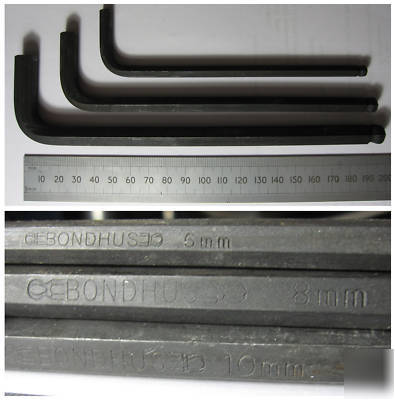 Bondhus metric allen keys - 6MM, 8MM and 10MM