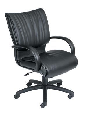 Boss o-9706-cp mid back black executive office chair 