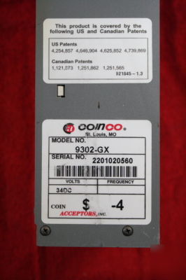 Coinco coinpro 3 coin changer 9302-gx