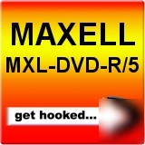 Maxell mxl-dvd-r/5 4.7 gb 16X pack write once 4.7GB 120