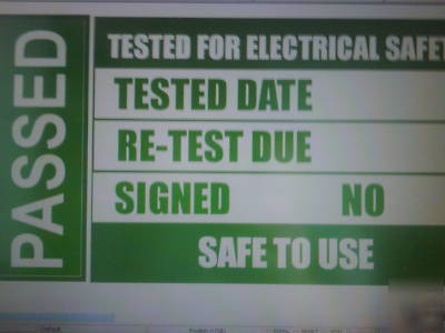 20 pat testing labels 50 x 25 mm plug top size 