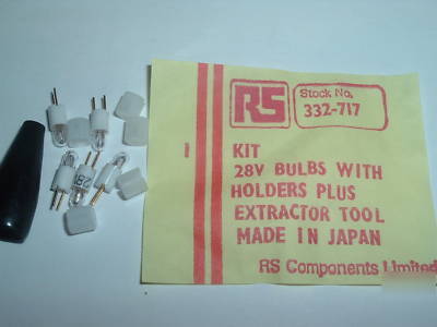 Bulbs (28V) and holders, insert/extraction tool T1.25