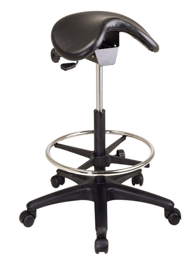 Office star backless stool with saddle seat