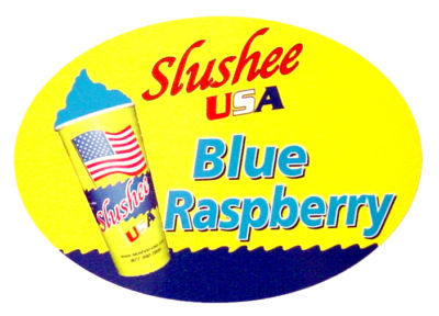 Slushee-usa blue raspberry static cling (sticker)