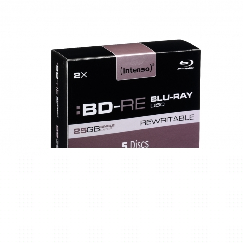 New intenso bd-re 2X blu-ray 25GB 5 pack jewel case