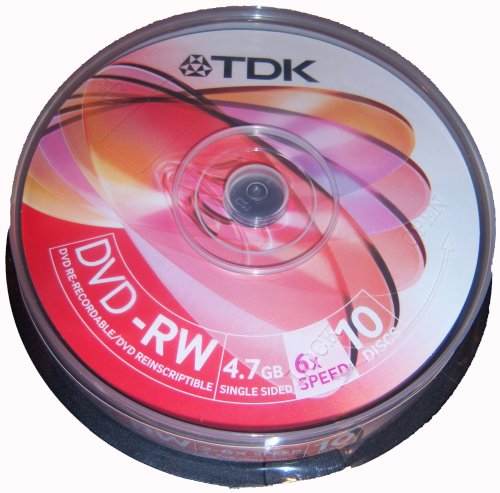 10 tdk blank dvd discs recordable dvd-rw 4.7GB 6X