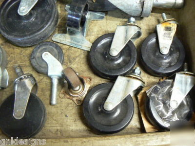 46 piece mixed lot swivel & fixed casters 