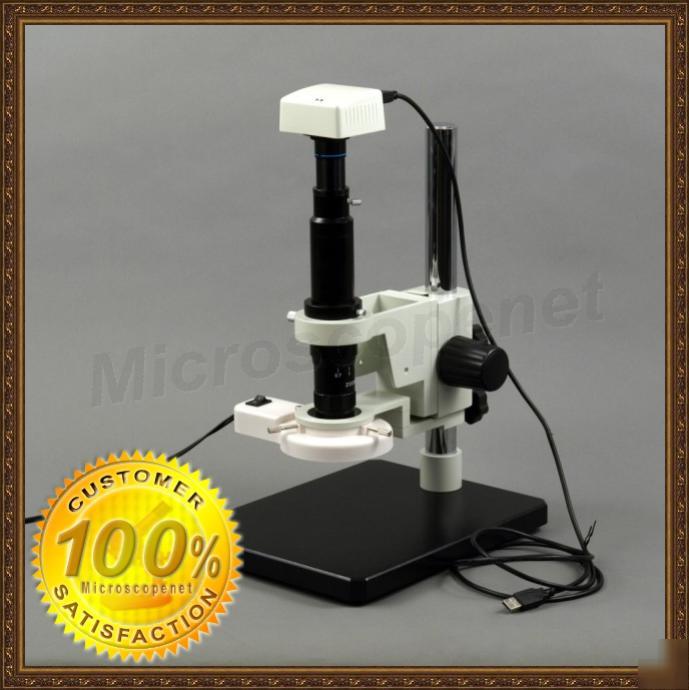 Inspect zoom microscope 7X~90X 1.3MP camera 54 led lite