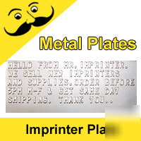 New free ship credit card imprinter custom metal plate