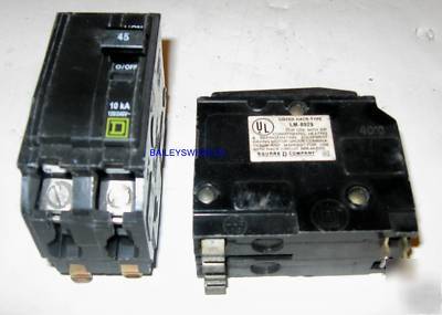 Square d qo double 2 pole 45A 45 amp breaker QO245 u