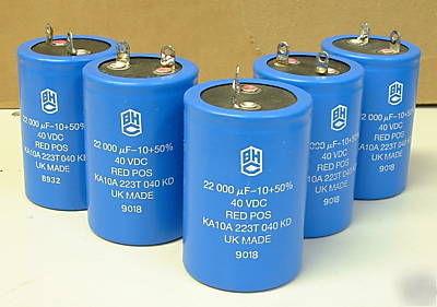 5 x bhc capacitors 22000UF 40VDC KA10A 233T 040 kd