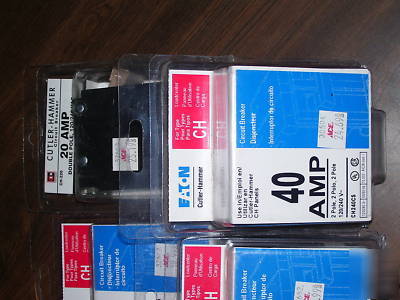 2-2 pole a 20 & 40AMP & 4-1 pole breakers 2-15, 2-40AMP