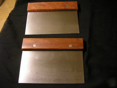 2 stainless steel dough scraper pizza cutter grill