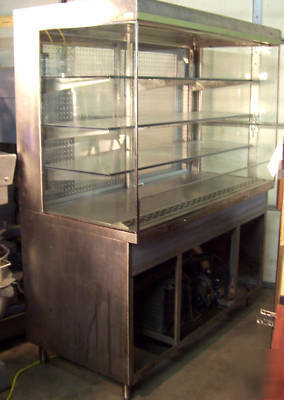 5' bakery case stainless diner display merchandizer 