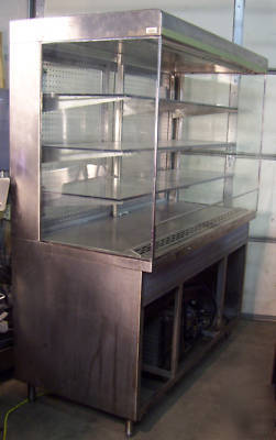 5' bakery case stainless diner display merchandizer 
