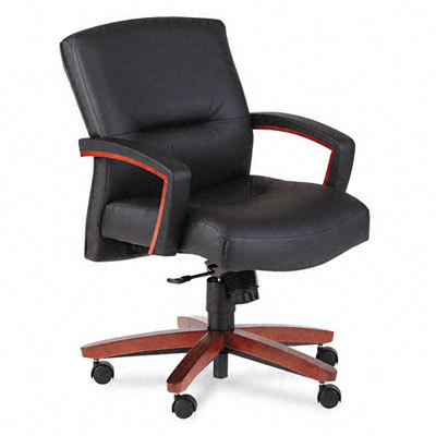 5000 sers park avenue mid-back chair chery/black leathr