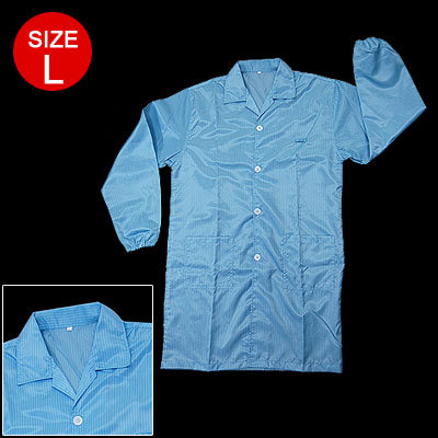 Dustproof anti-static lab blue fabric smock shirt