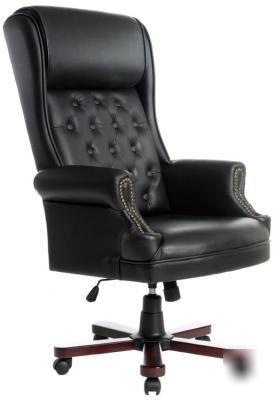 Harwick executive office chair in black leather