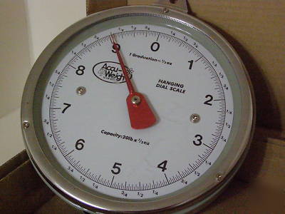 New hanging dial scale 20LB x 1/2OZ steel accu-weigh 