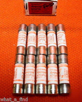 New lot 10 shawmut A70P10 amp-trap fuse A70P-10 type 1 