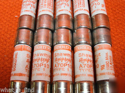 New lot 10 shawmut A70P10 amp-trap fuse A70P-10 type 1 