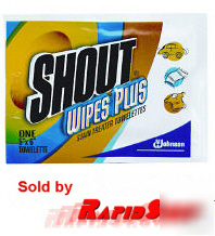 Shout instant stain treater wipes 80PK 5X6 = 2 day ship