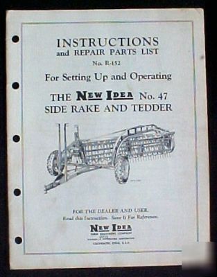 New idea no 47 side rake instructions & parts list
