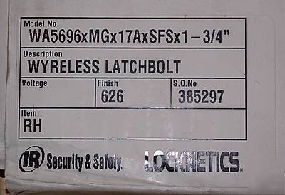 Schlage locknetics wyreless latchbolt WA5696-mg 17A sfs