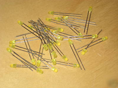 30 x yellow led 3MM + resistors(5V, 9V or 12V) - uk