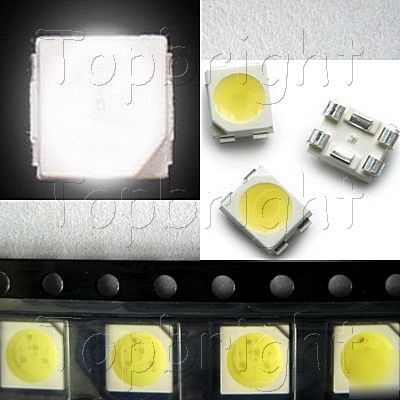 50 pcs plcc-6 5050 3-chips power smd 10000MCD white led