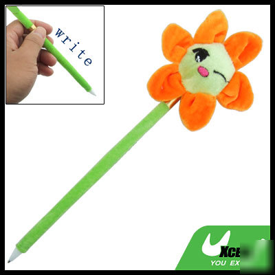 Beautiful flower decor blue ink toy ballpoint pen