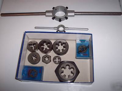 Hand dies thread repair 9 pcs various sizes and handles