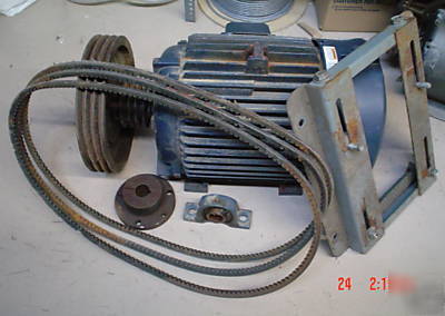 Marathon elec. 20HP/3PH motor w/mounting slide, pulley