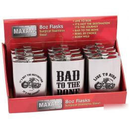 Stainless steel flasks in countertop display - 12PC