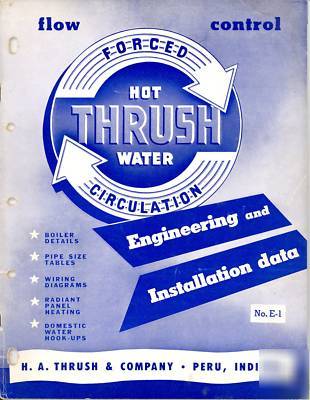 Thrush hot water boiler & wiring details hook-ups etc.